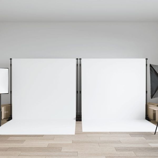 vidaXL Stojany na pozadie 2 ks čierne 305x243 cm oceľ