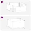 vidaXL Obrubník trávnika 4 ks 60 x 60 x 35 cm Oceľ Strieborná