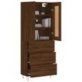 vidaXL Vysoká skrinka hnedý dub 69,5x34x180 cm spracované drevo