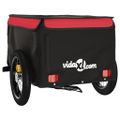 vidaXL Vozík za bicykel, čierno červený 30 kg, železo