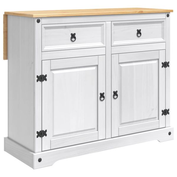 vidaXL Kuchynský vozík 2 pcs Biely a vosk z medu 112 x 70 x 91,5 cm