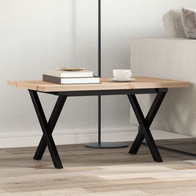 vidaXL Konferenčný stolík v tvare X 80x50x40,5 cm borovica a oceľ