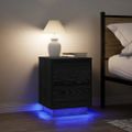 vidaXL Nočné skrinky s LED osvetlením 2 ks Čierna 38x34x50 cm