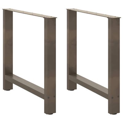 vidaXL Nohy k jedálenskému stolu, prírodná oceľ, 2 ks, 80 x (72-73) cm, oceľ