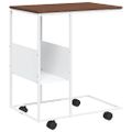 vidaXL Príručný stolík s kolieskami biely 55x36x63,5cm spracov. drevo