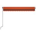 vidaXL Manuálna zaťahovacia markíza s LED diódami 400x300 cm oranžová a hnedá