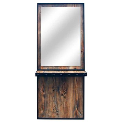 Kadernícka obsluha RUSTIC FLESSO Styling unit – barber zrkadlo s policou