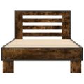 vidaXL Posteľný rám dymový dub 75x190 cm kompozitné drevo a kov