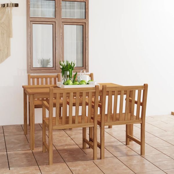 vidaXL 5-dielna záhradná jedálenská súprava 150x90 cm masívne teakové drevo