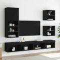 vidaXL TV skrinka s LED svetlami čierna 40,5x30x102 cm