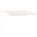 vidaXL Ručne zaťahovacia markíza s LED 450x300 cm krémová