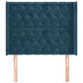 vidaXL Čelo postele so záhybmi tmavomodrá 103x16x118/128 cm zamat
