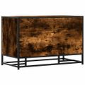 vidaXL Lavica na topánky dymový dub 80x40x53,5 cm kompozitné drevo+kov