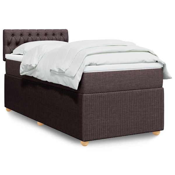 vidaXL Boxspring posteľ s matracom tmavohnedá 100x200 cm látka