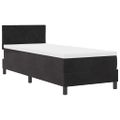 vidaXL Posteľ s pružinovým rámom s vankúšom Čierna 80 x 200 cm Zamat