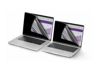 Filtra na zvýšenie súkromia k notebooku (horizontálna) - odstrániteľná - lepiaca, závesné záložky, otočné závesy - 17" - čierna