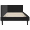 vidaXL Rohový rám postele s čelnou doskou Čierna 90 cm x 190 cm Zamat