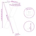 vidaXL Nohy k jedálenskému stolu v tvare X, 3 ks, biele, 80 x (72-73) cm, oceľové