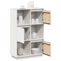 vidaXL Vysoká skrinka biela 74x35x117 cm masívna borovica