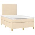 vidaXL Boxspring posteľ s matracom krémový 120x200 cm látka