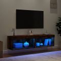 vidaXL TV skrinky s LED svetlami 2 ks dymový dub 60x30x30 cm