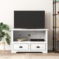 vidaXL TV skrinka s 2 zásuvkami BODO biela 91,5x44,5x56 cm borovicový