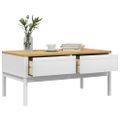 vidaXL Konferenčný stolík FLORO biely 99x55,5x45 cm masívna borovica