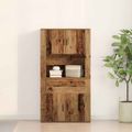 vidaXL Highboard Staré drevo 80 x 33 x 150 cm Kompozitné drevo