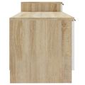 vidaXL TV stolík biely a sonoma 158,5x36x45 cm spracované drevo