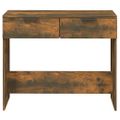 vidaXL Konzolový stolík dymový dub 90x36x75 cm spracované drevo