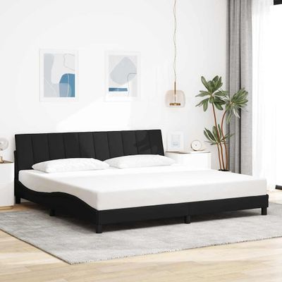 vidaXL Rám postele bez matraca Hanko čierny 200x200 cm látka