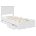 vidaXL Rám postele so zásuvkou Biela 90 x 200 cm Inžinierske drevo