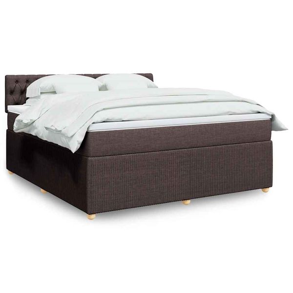 vidaXL Boxspring posteľ s matracom tmavohnedá 180x200 cm látka
