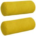 vidaXL Podložkové vankúše 2 pcs Žltá Ø 15 x 40 cm Kordúrová tkanina