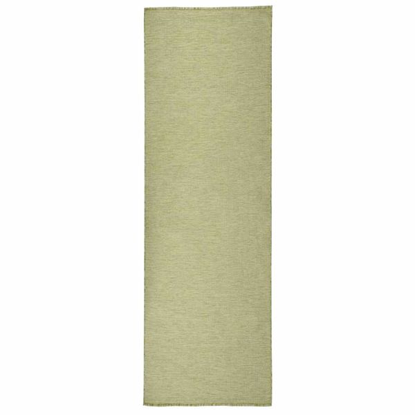 vidaXL Vonkajší koberec s plochým tkaním 80x250 cm zelený