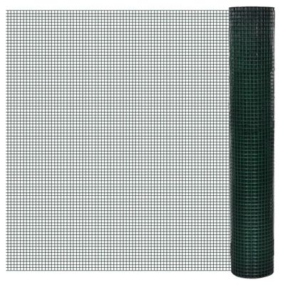 vidaXL Drôtené pletivo pozinkované a potiahnuté PVC 25x1 m zelené