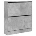 vidaXL Botník betónovo sivý 80x21x87,5 cm kompozitné drevo
