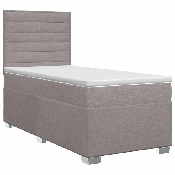 vidaXL Posteľ boxspring s matracom Sivohnedá 100 x 200 cm Látka