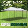 vidaXL Altánok 600x298x270 cm, biely 180g/m²