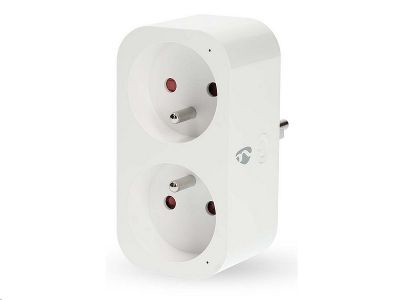 Chytrá DUO zásuvka NEDIS WIFIP141EWT /Wi-Fi/merič spotreby/16A/3680W/biela