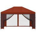 vidaXL Altánok so stenami 4 × 3 m Tehlová Polyester a oceľ 190 gsm