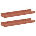 vidaXL Stenná polica Nástenná montáž 2 ks Červená 40 x 9 x 3 cm