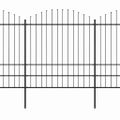 vidaXL Záhradný plot s vrchnou časťou z ocele 1506x200 cm čierny