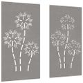 vidaXL Záhradné dekorácie 2 ks 105x55 cm, cortenová oceľ, kvety