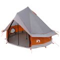 vidaXL Tipi stan 4-miestny Šedá a oranžová Polyester a oceľ