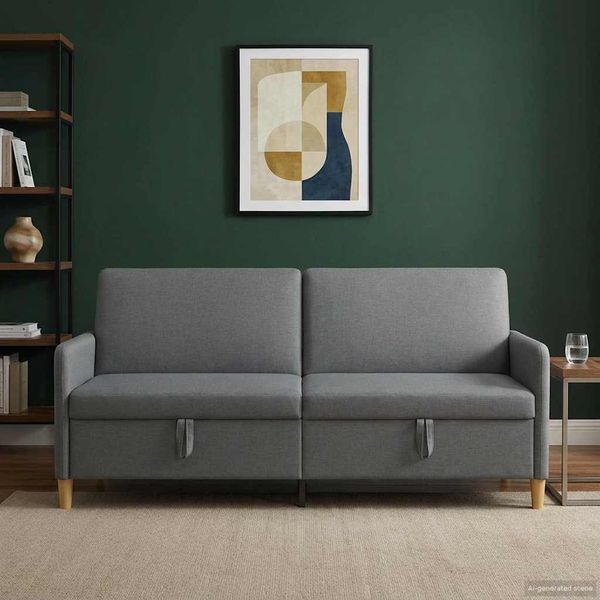 vidaXL Sofa s úložným priestorom Tmavosivá 192 x 78 x 87 cm Polyester
