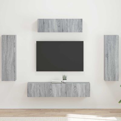 vidaXL TV skrinka 5 pcs Sivý Sonoma
