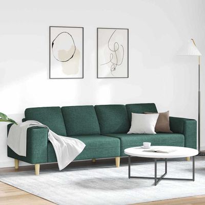vidaXL Pohovka do obývačky Tmavozelená 250 x 77 x 76 cm Polyester