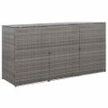vidaXL Ohrada na tri odpadkové koše, antracit 229x78x120 cm, polyratan