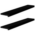 vidaXL Okenný parapet 2 ks hnedočierná 110x20x2 cm dubový masív